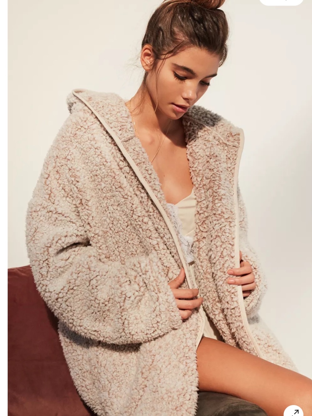 UO Shaila Oversized Fuzzy Jacket Size XS